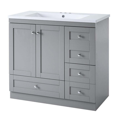 Shonteria 36 inch Shaker Style Free-Standing Bathroom Vanity Cabinet with Sink