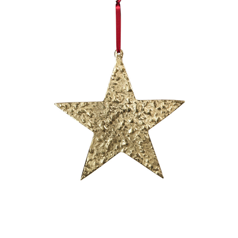 Ornement en forme d'étoile de Noël, H 8 po x l 8 po x P 8 po, Or