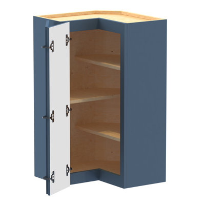 Gallery Express Ellison Assembled 21 in W x 21 in D x 36 in H Corner Diagonal Kitchen Cabinet Left in Navy