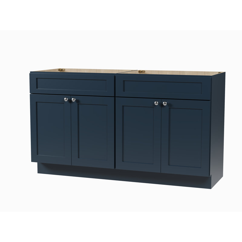 Disar 60'' Double Bathroom Vanity Base Only, Blue