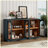 Modern 4-Door Large Storage Buffet Cabinet with Glass Doors-354099234