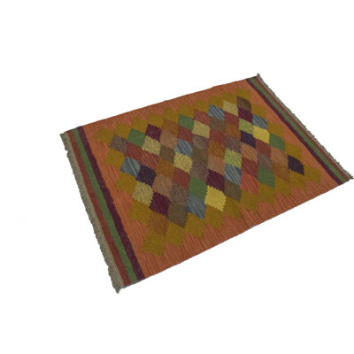 One-of-a-Kind 2'9" X 4' 2010s Wool Area Rug in Multicolored