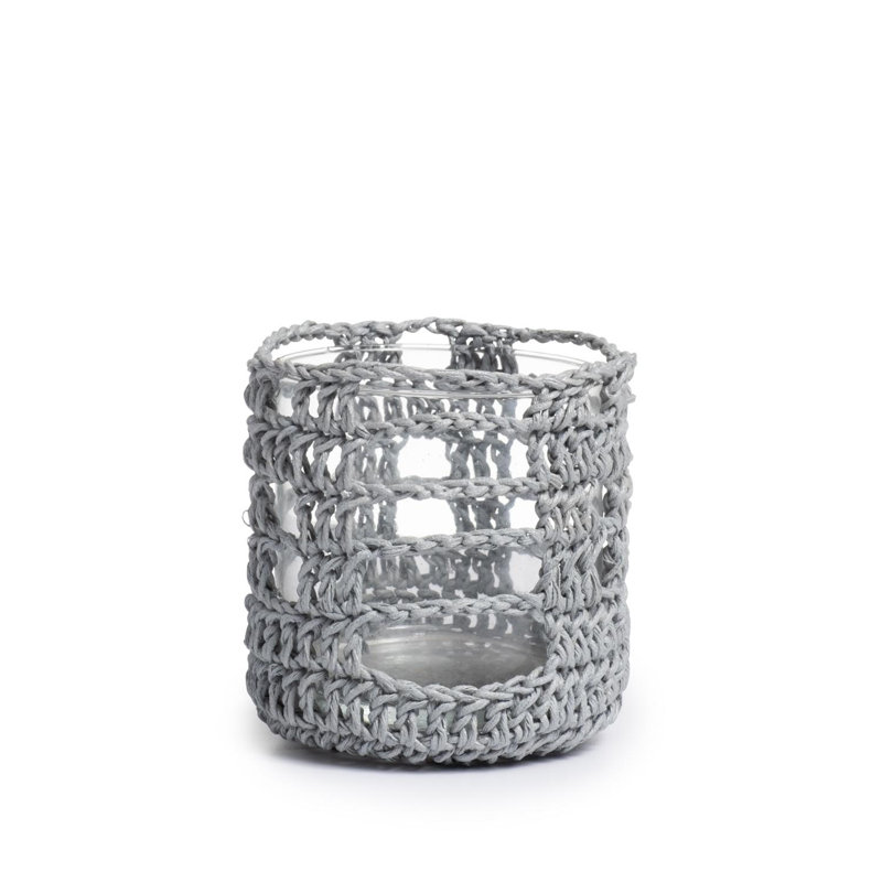 Hemp Basket, Gray, 4.25" H x 4.25" W x 4.25" D