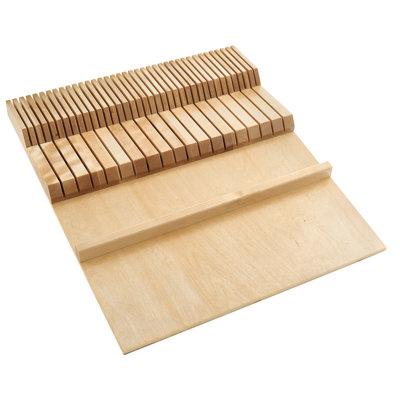 Rev-A-Shelf Trim-to-Fit Knife Block Drawer Insert Organizer, Walnut, 4WDKB-WN-1