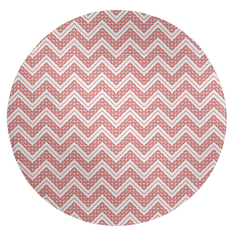 Chenille Chevron Indoor Rug, Round 5'