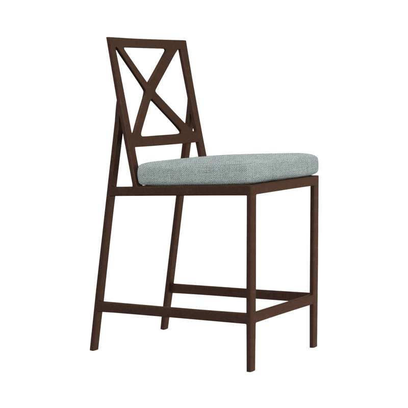 Marin Outdoor Bar Stool, Flagship Stone Sunbrella®, Copper Creek, 28"