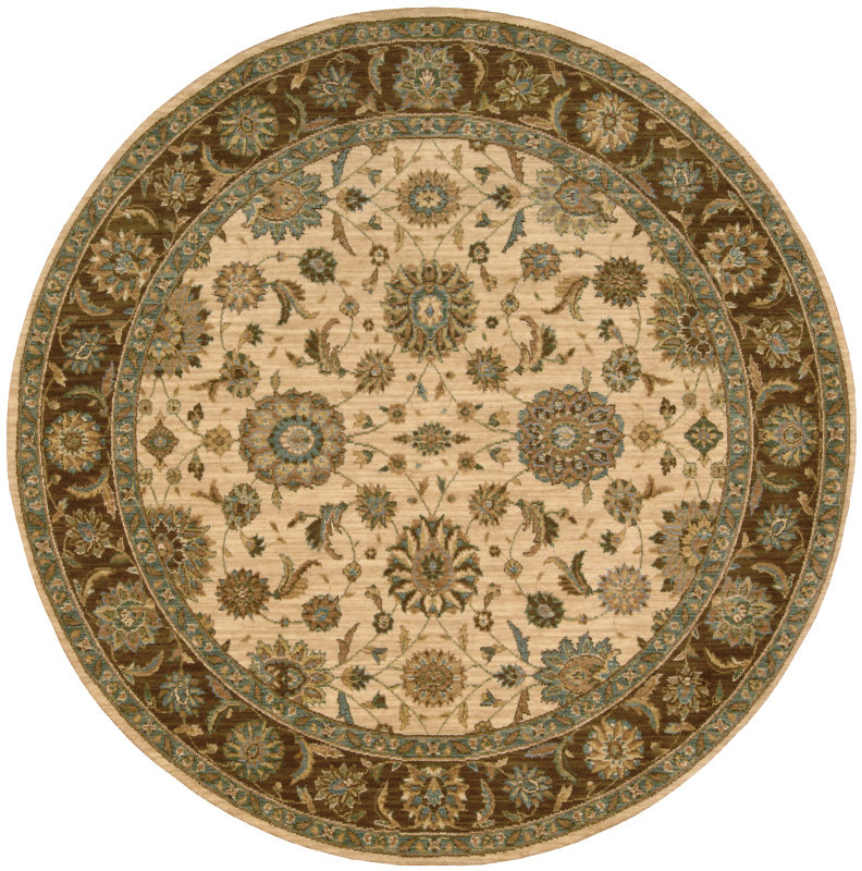 Crownover Wool Oriental Indoor Rug, Round 7'10"
