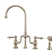 Whitehaus Collection Bridge Faucet with Gooseneck Swivel Spout and Solid Brass Side Spray
