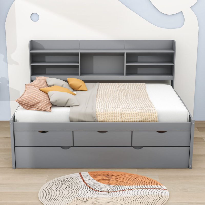 Tammeria Full / Double Daybed with Trundle, Light Gray