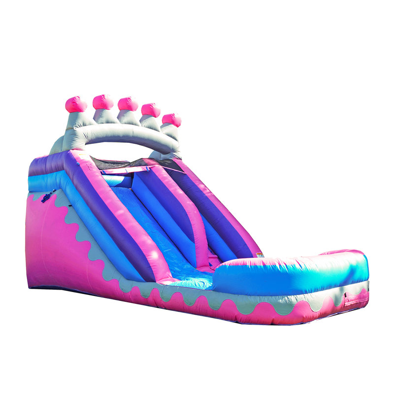 JumpOrange 14 FT Princess Tiara Commercial Grade Water Slide with Pool (with Blower)