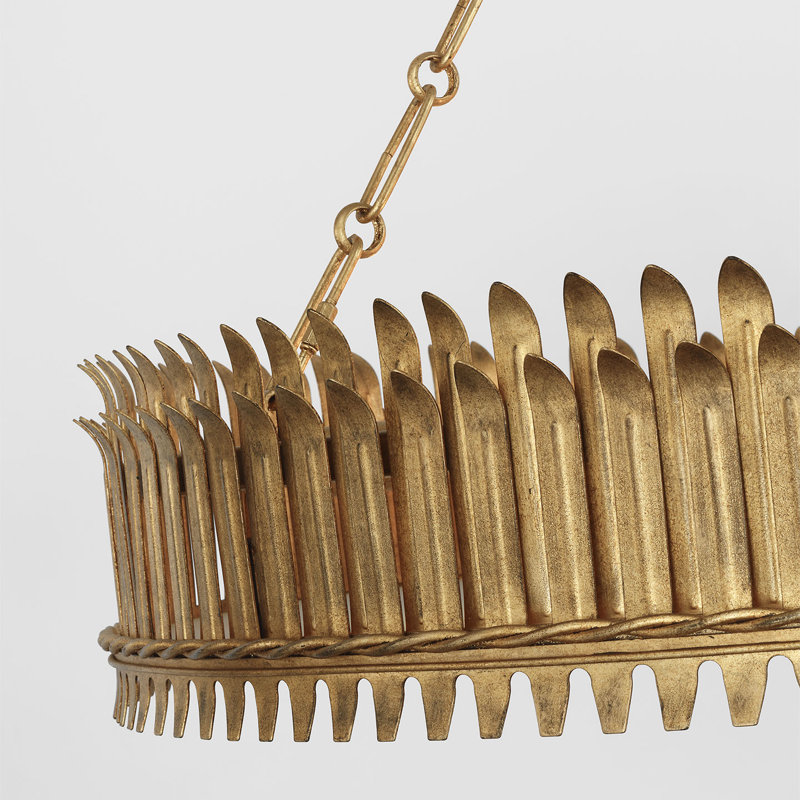 Leslie Chandelier, 30.5" H x 36.75" W x 36.75" D, Golded Iron