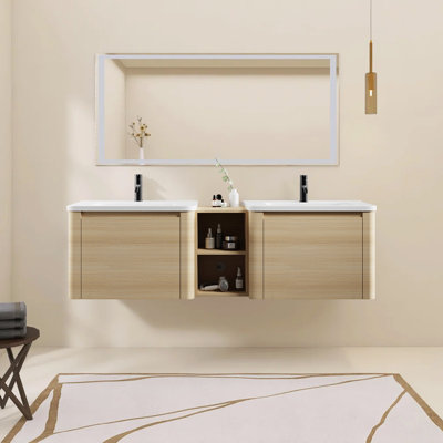 Ensemble de meuble-lavabo mural 68 po Modern