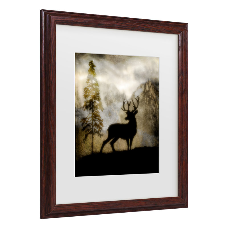 «Light Mystic Deer», art encadré mat, Brun, H 22,75 po x l 18,75 po x P 0,75 po