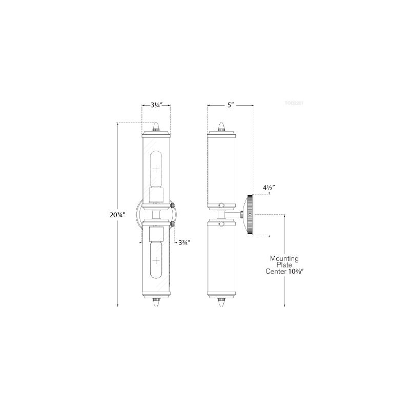 Thomas O'Brien Merchant Double Bath Light, Polished Nickel
