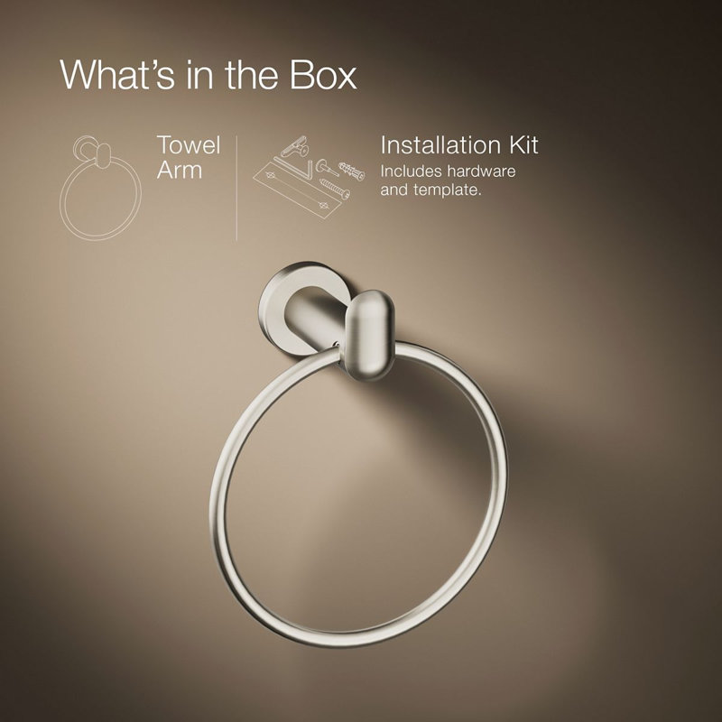 Kumin Towel Ring, Vibrant Brushed Nickel