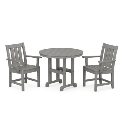 Oxford 3-Piece Farmhouse Dining Set -  POLYWOOD, PWS2092-1-GY