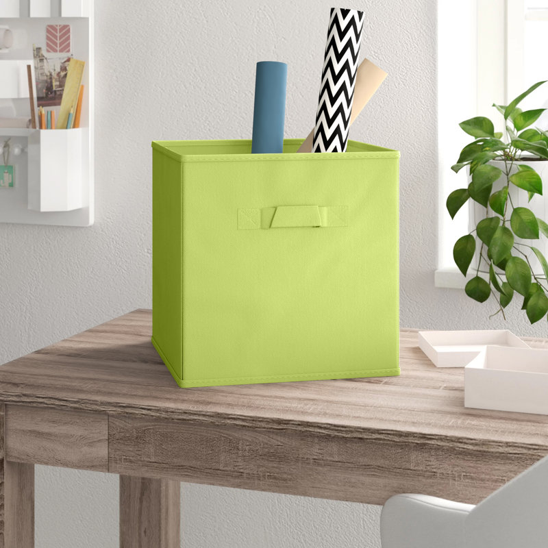 Rebrilliant Fabric Decorative Bin, Green, 27cm H x 21.5cm W x 24.5cm D