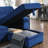 Velvet Fabric Reversible Sleeper Sectional Sofa Chaise-824778815