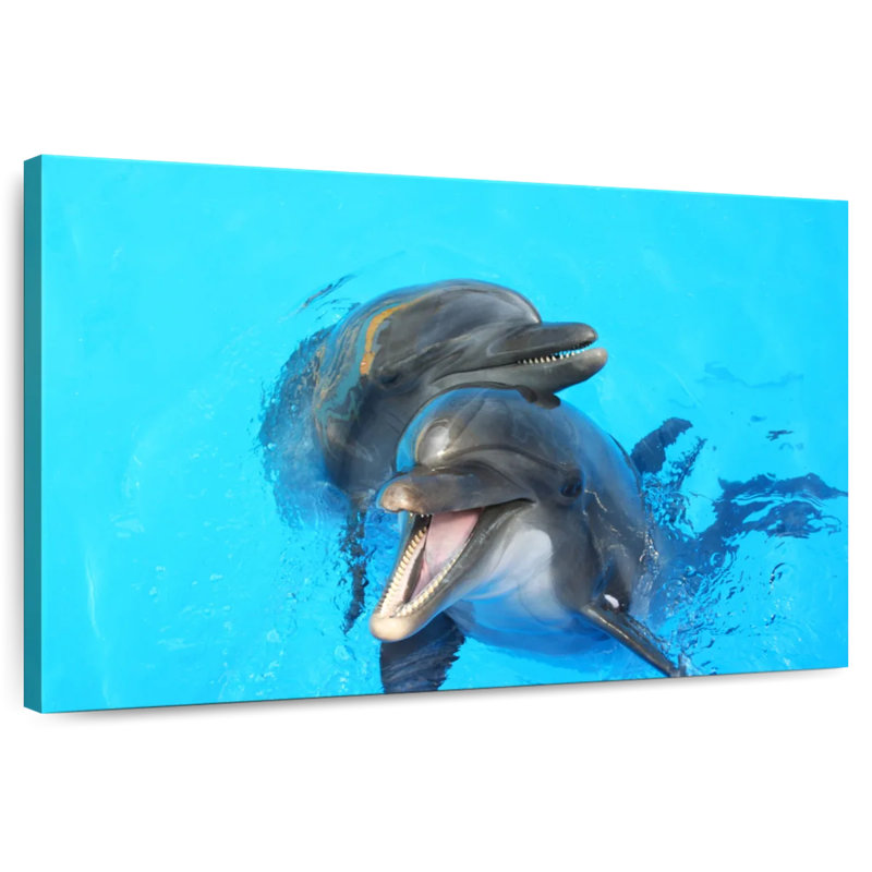 Happy Dolphins, 8" H x 12" W