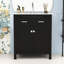 Meuble-lavabo simple autoportant en bois avec lavabo en céramique et rangement polyvalent Mathena-1432369116