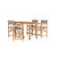 Capetown Counter Height Teak Outdoor Dining Set In Blue-840622108