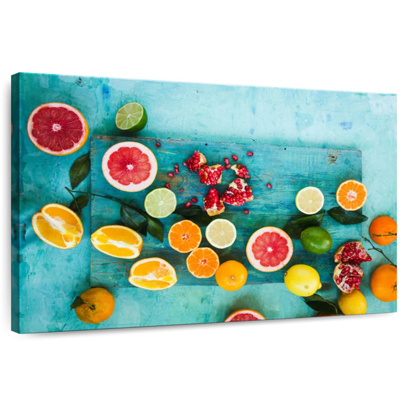 Yarlin Natural Citrus Fruits, 26" H x 39" W