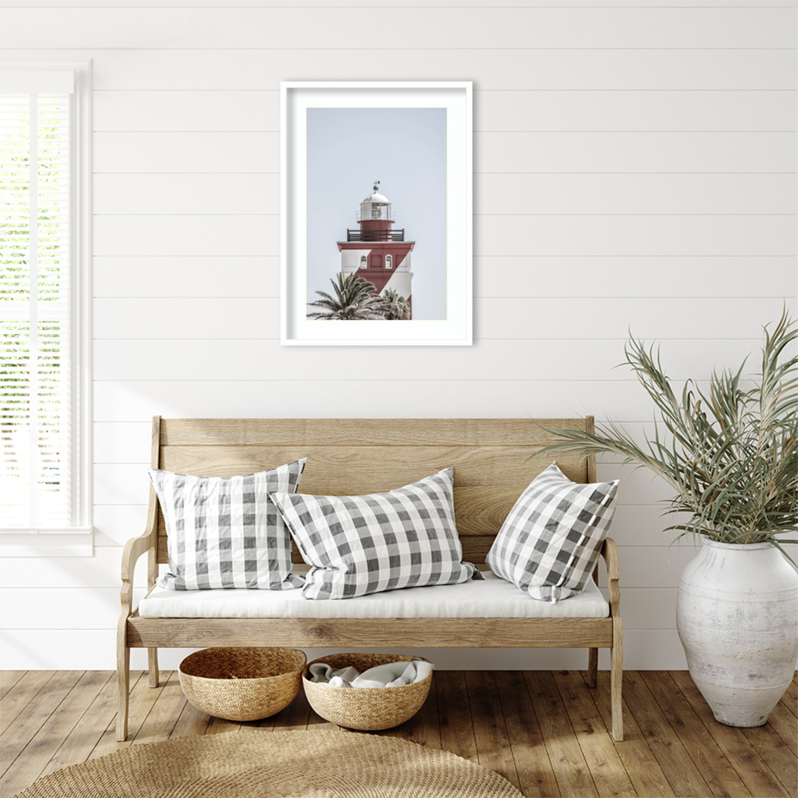 Daisey "Green Point Lighthouse" Print, White, 33" H x 24" W