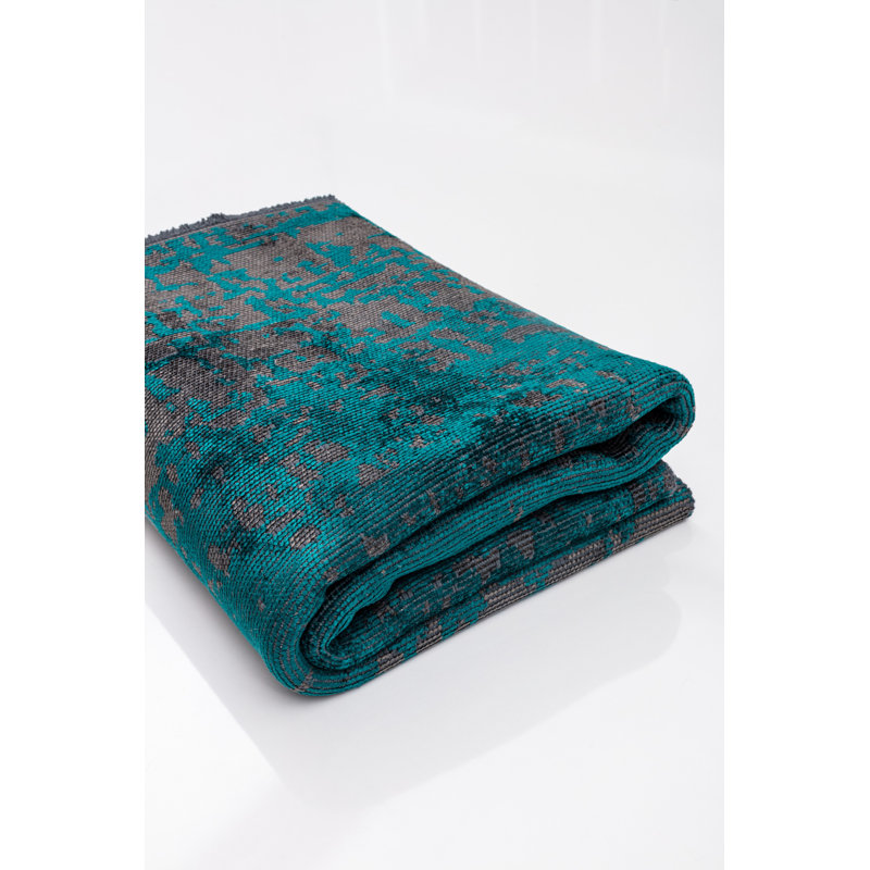 Rapture Gray/Green Abstract Luxury Area Rug, Rectangle 7'10" x 11'2"