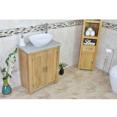 Cournoyer 650mm Single Bathroom Vanity with Vessel Ceramic Basin