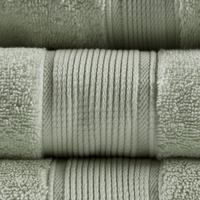 100% Cotton 8 Piece Antimicrobial Towel Set, Sage Green