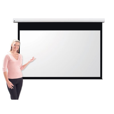 Pro Channel Fix White Electric Projection Screen