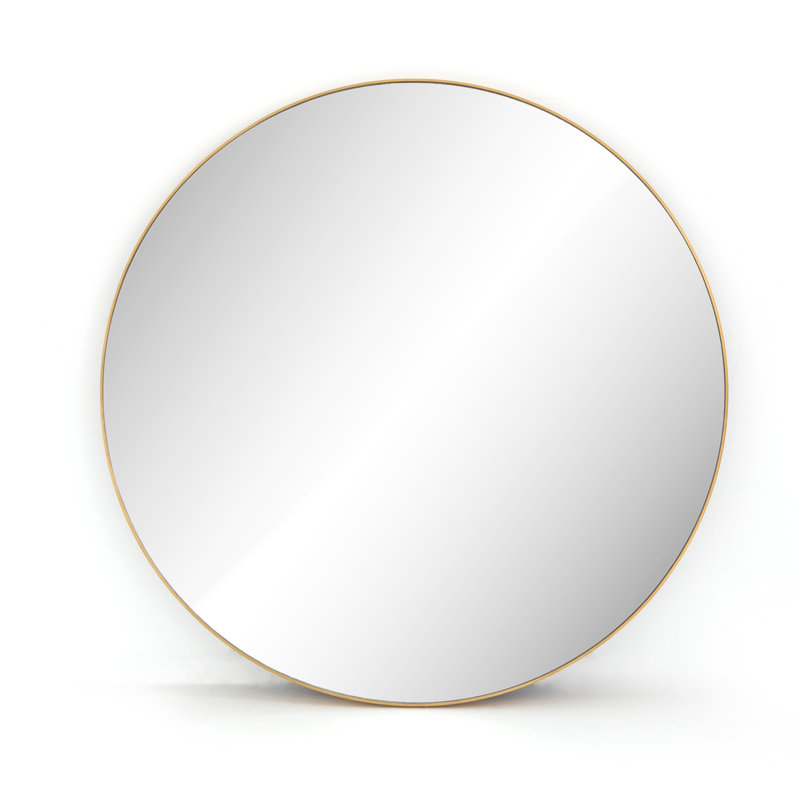 Bellvue Metal Wall Mirror, Polished Brass, 47.25" x 47.25"