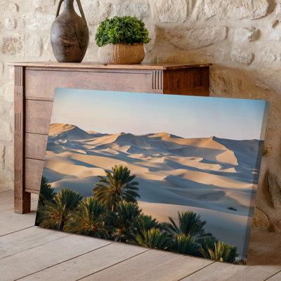 Toile, "Un vaste paysage désertique à l'heure dorée", art mural "Dunes in Soft ondulant Shapes Surface Smooth Surfaces"