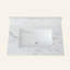 Plateau de meuble-lavabo blanc fritté en pierre Carra (31 po x 22 po) - Lavabo en céramique encastré + dosseret de 4 po, 3 trous de robinet pour un seul trou / 8 po pour les armoires 36 po-108674912