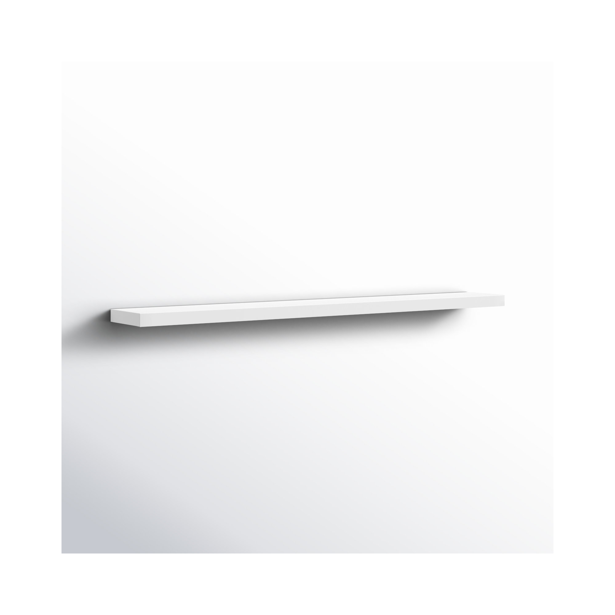 Sherice Floating Shelf, White, 1.97" H x 74.81" W x 10.24" D