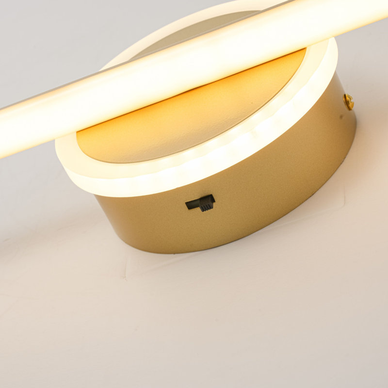 1-Light Modern Dimmable Gold LED Wall Sconce
