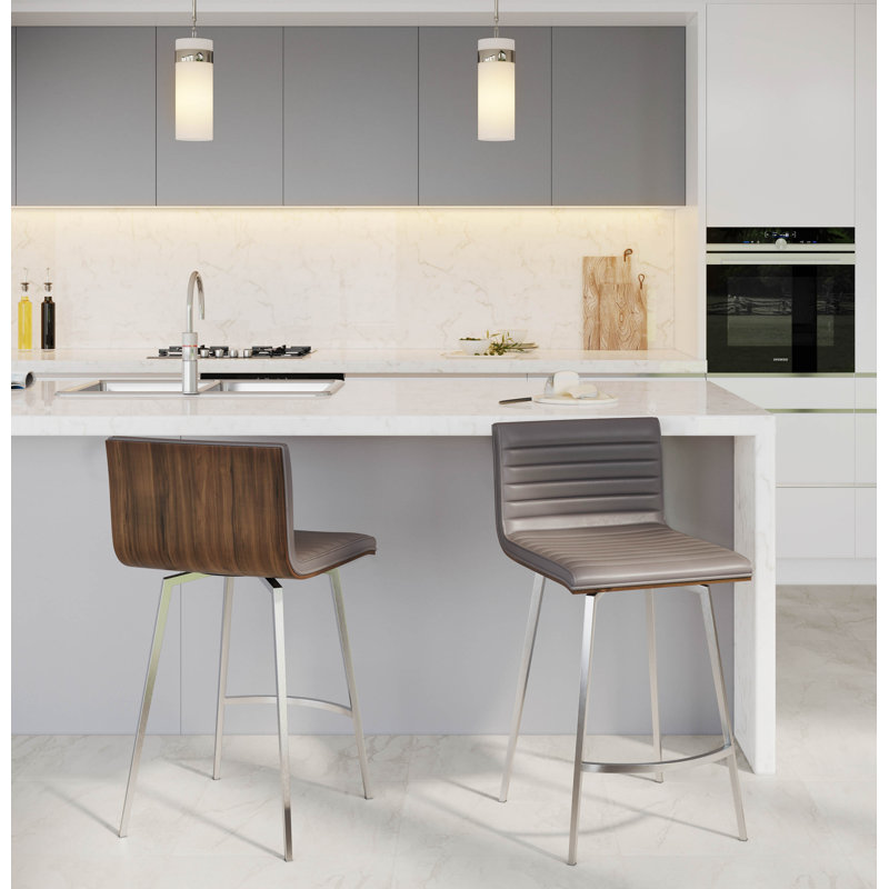 Tabouret de comptoir pivotant 24,5 po Middlebrook, Gris clair
