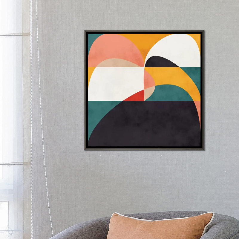 «Modern Shapes VI» par Ana Rut Bré - impression d'art graphique, Toile avec cadre gris, Aucun mat