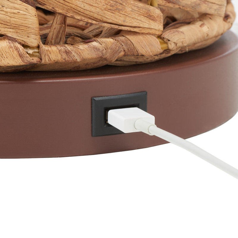 Orna USB Table Lamp, Natural, Brown