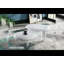 Table de bout sculpturale moderne gris ultrabrillant