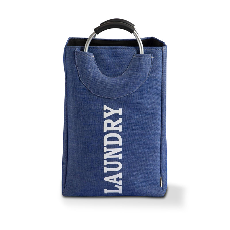 Emlyn Fabric Laundry Bag with Handles, Blue