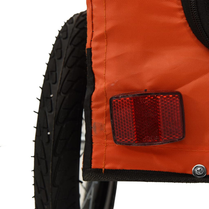 VidaXL Pet Vélo Remorque Vélo Cargo Poussette Chien Tissu et fer Oxford, 53,1 po x 27 po x 28,3 po, Orange