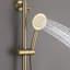 Ensemble de robinet de douche d'extérieur brossé or, pomme de douche à pluie avec douchette-134491107