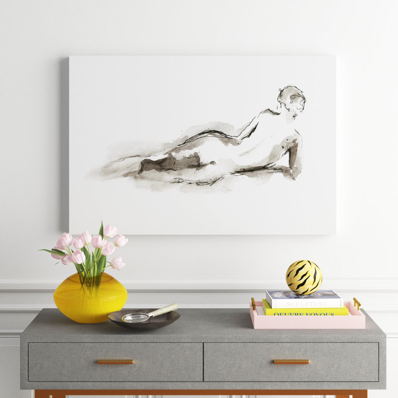 Ink Figure Study I by Ethan Harper - Painting, Wrapped Canvas, 51cm H x 76cm W x 3.8cm D