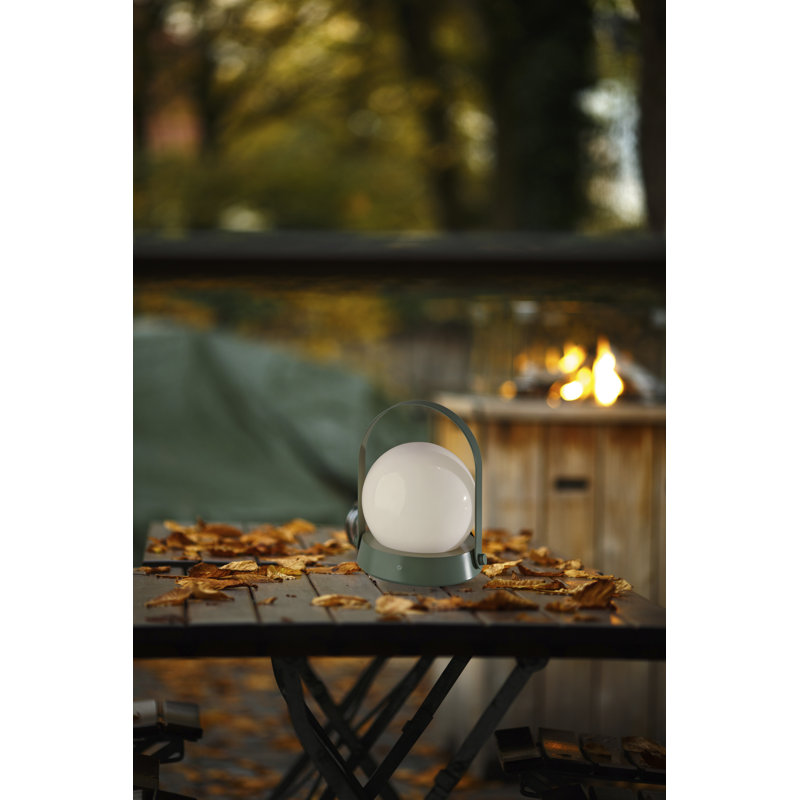 Millicent 8.25'' Battery Powered Integrated LED Color Changing Outdoor Lantern, Sage Green