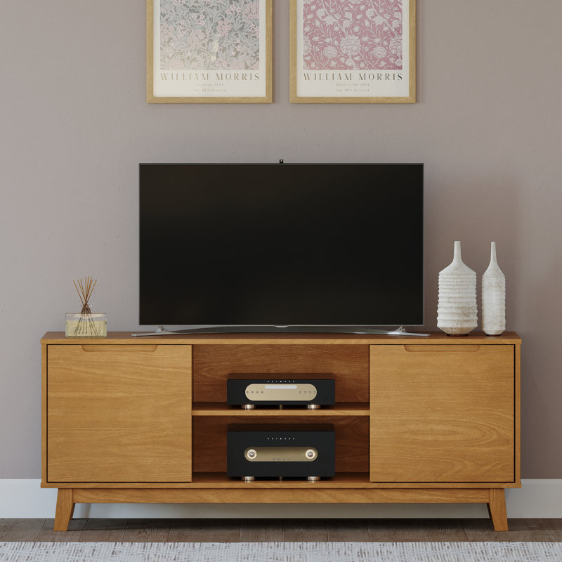 Jerred Solid Wood TV Stand for TVs up to 65", Caramel