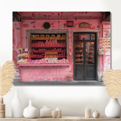 Décoration murale rose, gris et rétro - Boutiques et magasins