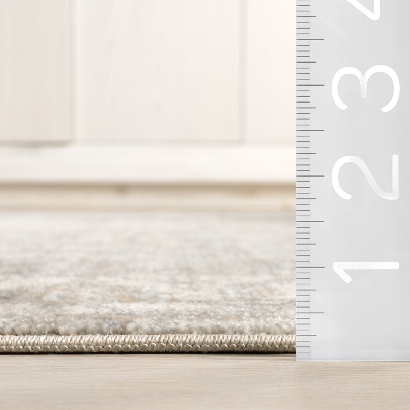 Wideman Oriental Power Loom Performance Silver Rug, Square 8'