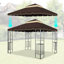 Toile de remplacement pour gazebo 10x10 pi d'extérieur - Double niveau, protégée, hydrofuge, circulaire, niveau de couverture brun, imperméable, voilée