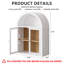 31.4"H Arched Wall Glass Bathroom Cabinet-109161399